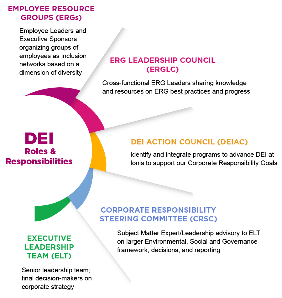 Ionis' DEI Structure with Roles and Responsibilities