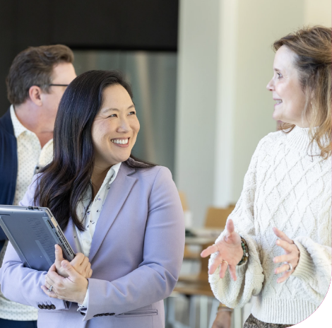 Smiling Colleagues Talking