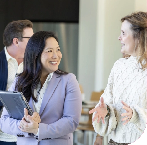 Smiling Colleagues Talking