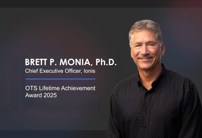 Image naming Brett Monia as recipient of 2025 OTS Lifetime Achivement Award