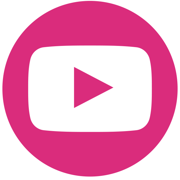 youtube circle icon in pink